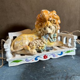 Jim Shore 2011 Collection, 'Isaiah's Hope' Lion And Lamb On Porch Swing (RL)