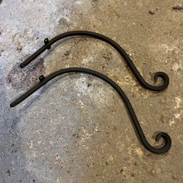 Pair Of Metal Wall Mounted Hooks (basement)