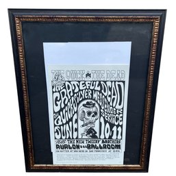 Vintage Grateful Dead Second Edition Framed Concert Poster Print Family Dog Art By Wes Wilson (MC)