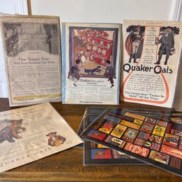 Vintage QUAKER OATS Advertisements & Placemats (bsmt)