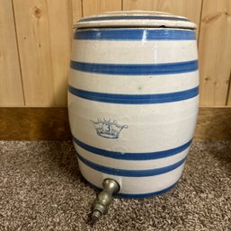 Large Vintage Blue Striped Three Crown Crock Dispenser (BSMT)