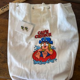 Vintage CAP'N CRUNCH Enamel Pins & Tote Bag (basement)