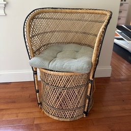 Vintage Rattan Barrel Chair (UP Bathroom)