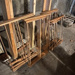 Set Of Four Wooden Drying Racks (basement)