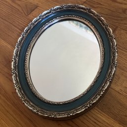 Teal Rimmed Decorative Wall Mirror (**60641**) (BR3)