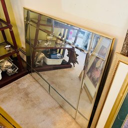 Large Beveled Glass Mirror In Gold Frame (Dining Room)
