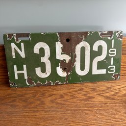 WOW!! New Hampshire 1913 License Plate - NH 3502