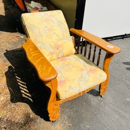 Vintage Wooden Chair With Custom Cushions