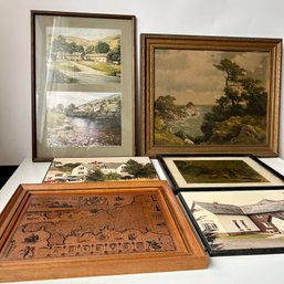 Art Lot! English Landscape Art, Copper Art, & More. 6 Pieces Various Artists & Media (MB)