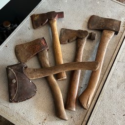 Set Of Antique Ratchets & Axes, Including Plumb Boy *67456*(garage)