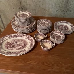 Vintage Purple Royal Staffordshire Transferware Pieces (Bsmt)