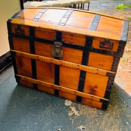 Wooden Trunk With Linens