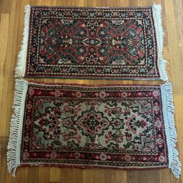 Vintage Pair Of Small Wool Area Rugs (BR2)