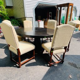 Large Round Arhaus Dining Table With 8 Chairs From EBTH