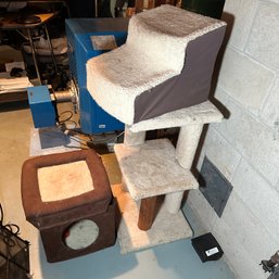 Cat Tree, Cat Cube With Toys, And Pet Stairs (Bsmt Under Stairs)