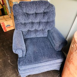 Blue Swivel Arm Chair