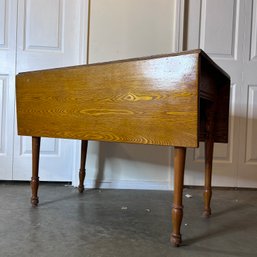 Vintage Possibly Antique Wooden Drop Leaf Table (bsmt)
