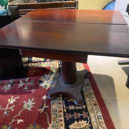 Nice Vintage Square Top Table - Top Folds In Half For Space Saving! (Bsmt)