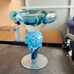 Evolution By Waterford Blue Glass Vessel (Pod)