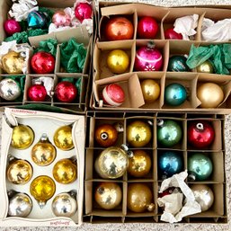 Four Boxes Of Vintage Glass Ball Ornaments (LR)