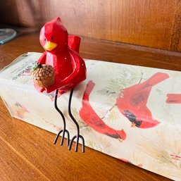 Little Red Bird Figure And Biedermann Sticks In Box (Pod)