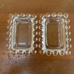 Vintage Clear Glass Set Of Two Ashtrays/Trinket Dishes (Mud Room)