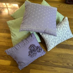 Purple & Green Throw Pillows Including Laura Ashley (BR2)