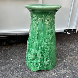 Green Glazed Ceramic Plant/Garden Pedestal (Garage)