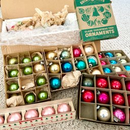 Large Collection Of Medium Sized Vintage Glass Ornaments, Many In Original Boxes (LR)