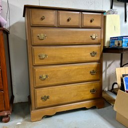 Five Drawer Vintage Wooden Dresser (BSMT) (54113)