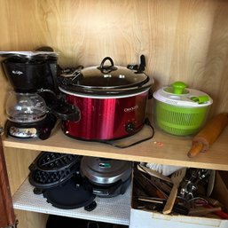 Kitchen Appliance Lot Including Crock Pot, Breakfast Master, Salad Spinner, & Coffee Pot (Kitchen)