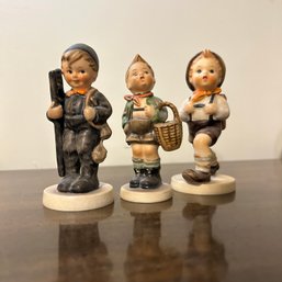 Trio Of Vintage Goebel Hummel Figurines: Boys (Bsmt)