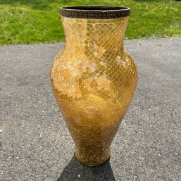 Large Gold Mosaic Vase With String Lights (Garage)
