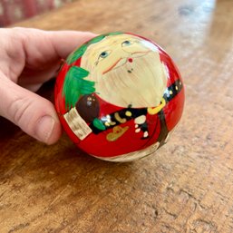 Painted Wooden 'Nesting Santa' Ball (LR)