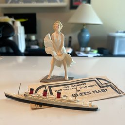 Marilyn Monroe Figurine & RMS Queen Mary Lead Figurine (BR2)