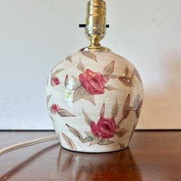 Lovely Vintage Ceramic Painted Lamp (DR)