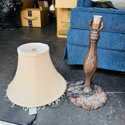 Lamp With Beaded Fringe Shade (Garage)