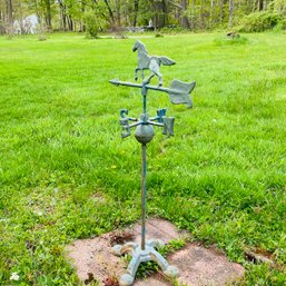 Nice Metal Horse Topped Weathervane Stand (Yard)