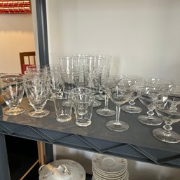Mixed Lot Of Vintage Etched Glassware, Crystal Glassware, Star Of David Glassware (UP)