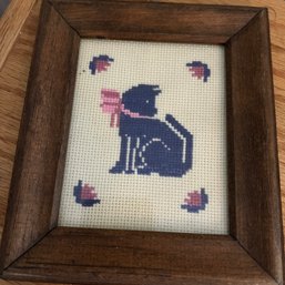 Framed Cross Stitch Cat (upstairs)