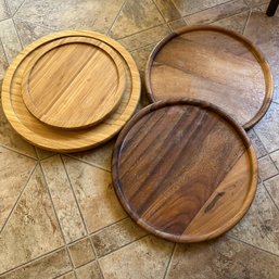 Four Wooden Lazy Susans - See Description (Kitchen)