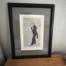 Vintage Vanity Fair Lithograph 'A Literary Ocultist' In Frame (upstairs)