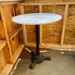 Marble Top Table With Cast Iron Base (Porch)