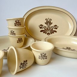 Vintage PFALTZGRAFF 'Village' Collection - Inc 6 Charming Cups, 2 Oval Casserole, & 1 Oval Platter (MB)