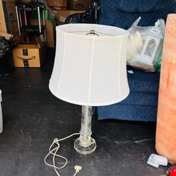 Vintage Etched Glass Lamp With Shade (garage)