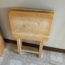 Pair Of Tray Tables - Some Finish Wear (upstairs)