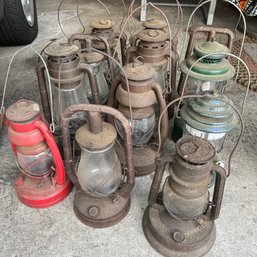 Vintage Lanterns: Dietz, Coleman, Elgin, Embury (garage 2)