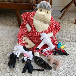 Unique Vintage Old Lady Who Swallowed A Fly Rag Doll By Alma Designs (Mud Room)