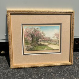 Framed Signed Wallace Nutting Artwork 'A Patriarch In Bloom' (Garage)