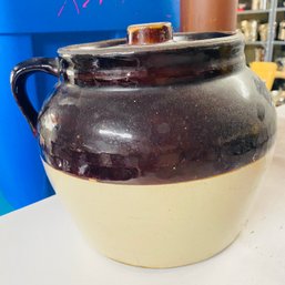 Vintage Robinson Ransbottom Bean Pot Crock (cracked Lid) (BSMT Table)